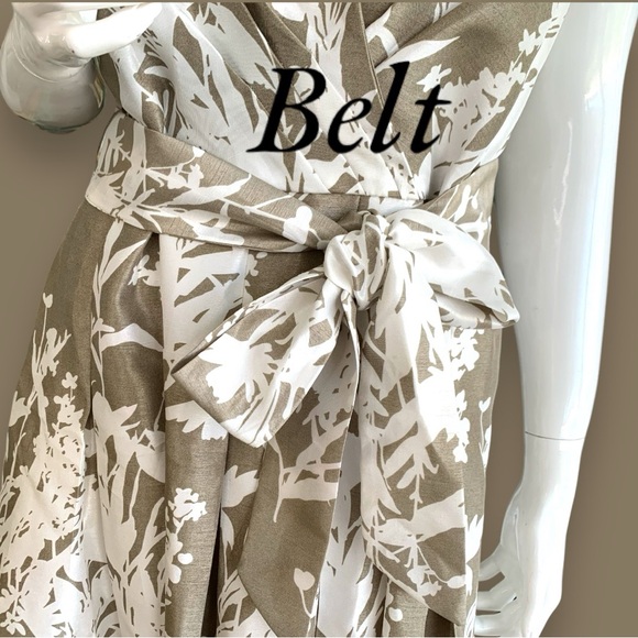 JESSICA HOWARD GUN METAL & WHITE FIT-FLARE SLEEVELESS FLORAL DRESS. WOMEN SZ 10 - Picture 5 of 9